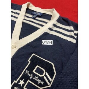 Polo Ralph Lauren Rugby Varsity Cardigan Size Boys' XL navy Blue Classy Sport